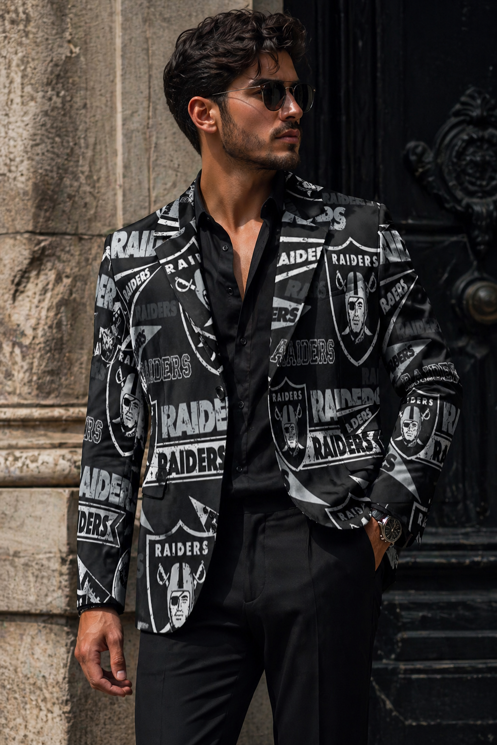 Las Vegas football style black blazer – game day streetwear jacket streetwear fashion product image 2