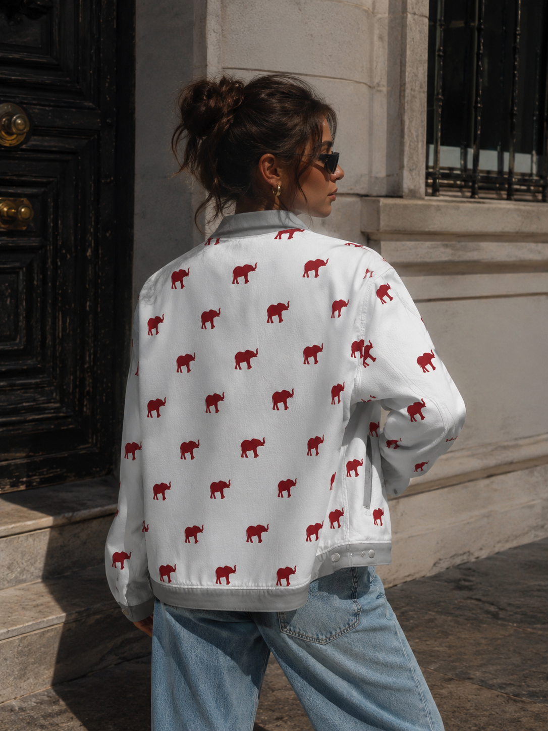 Alabama Crimson Tide White Elephant Print Jacket – Trendy Game Day Streetwear for Men and Women streetwear fashion product image 3