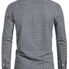 Slate Gray Men's Plaid Button- Shirt, Regular Fit, Long Sleeve, Casual Business Shirt