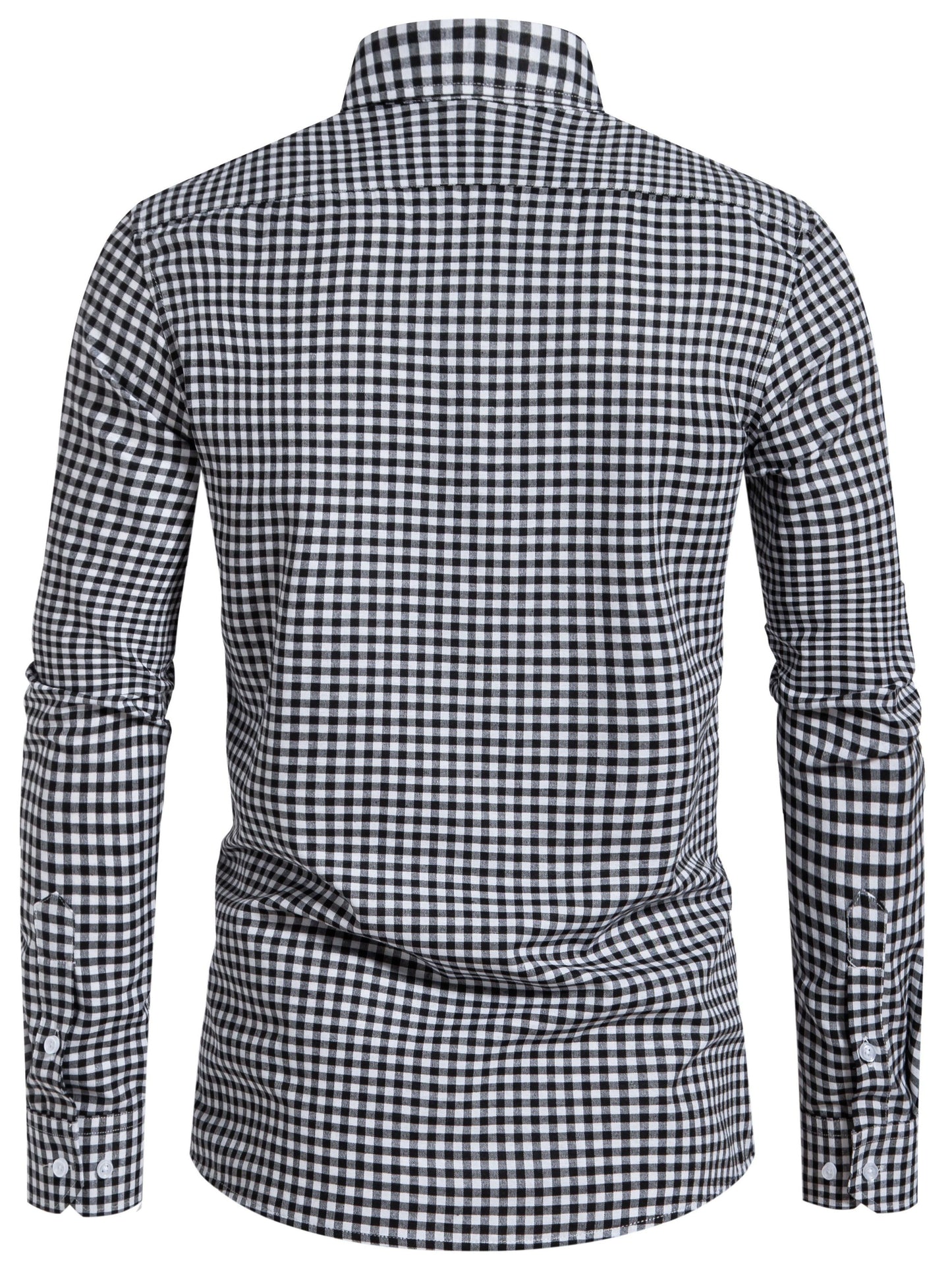 Men's Plaid Button- Shirt, Regular Fit, Long Sleeve, Casual Business Shirt