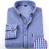 White Smoke 1pc Men'S Casual Plaid Shirt | Long Sleeve, Non-Stretch Fabric, Single Breasted, Left Chest Pocket, Ideal for Daily Commute and Business Casual Occasions