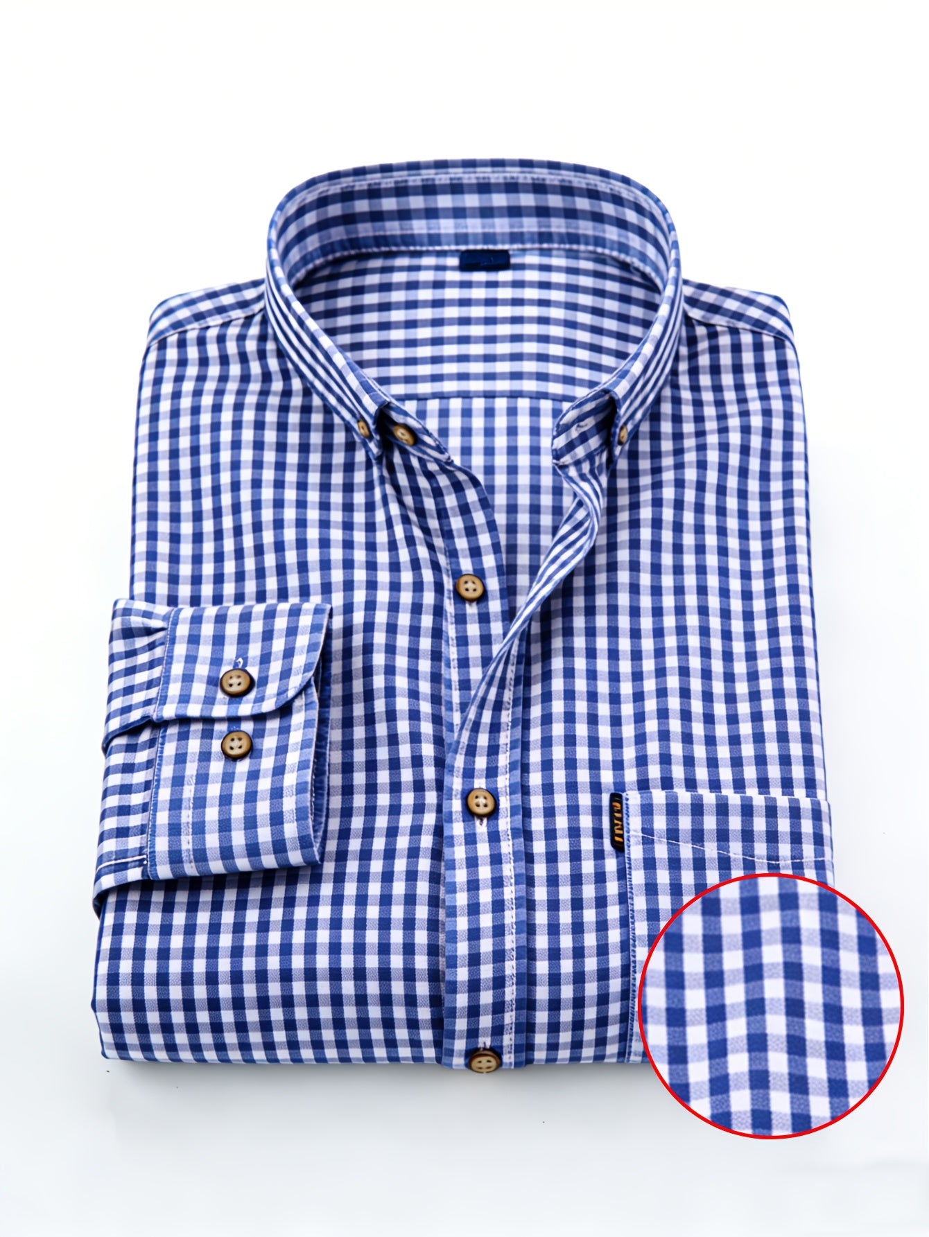 White Smoke 1pc Men'S Casual Plaid Shirt | Long Sleeve, Non-Stretch Fabric, Single Breasted, Left Chest Pocket, Ideal for Daily Commute and Business Casual Occasions