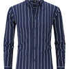 White Smoke Men'S Long-Sleeve Striped Woven Dress Shirt Made of Pure