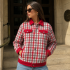 Alabama Crimson Tide Gingham Elephant Game Day Jacket – Trendy Southern Football Streetwear for Women