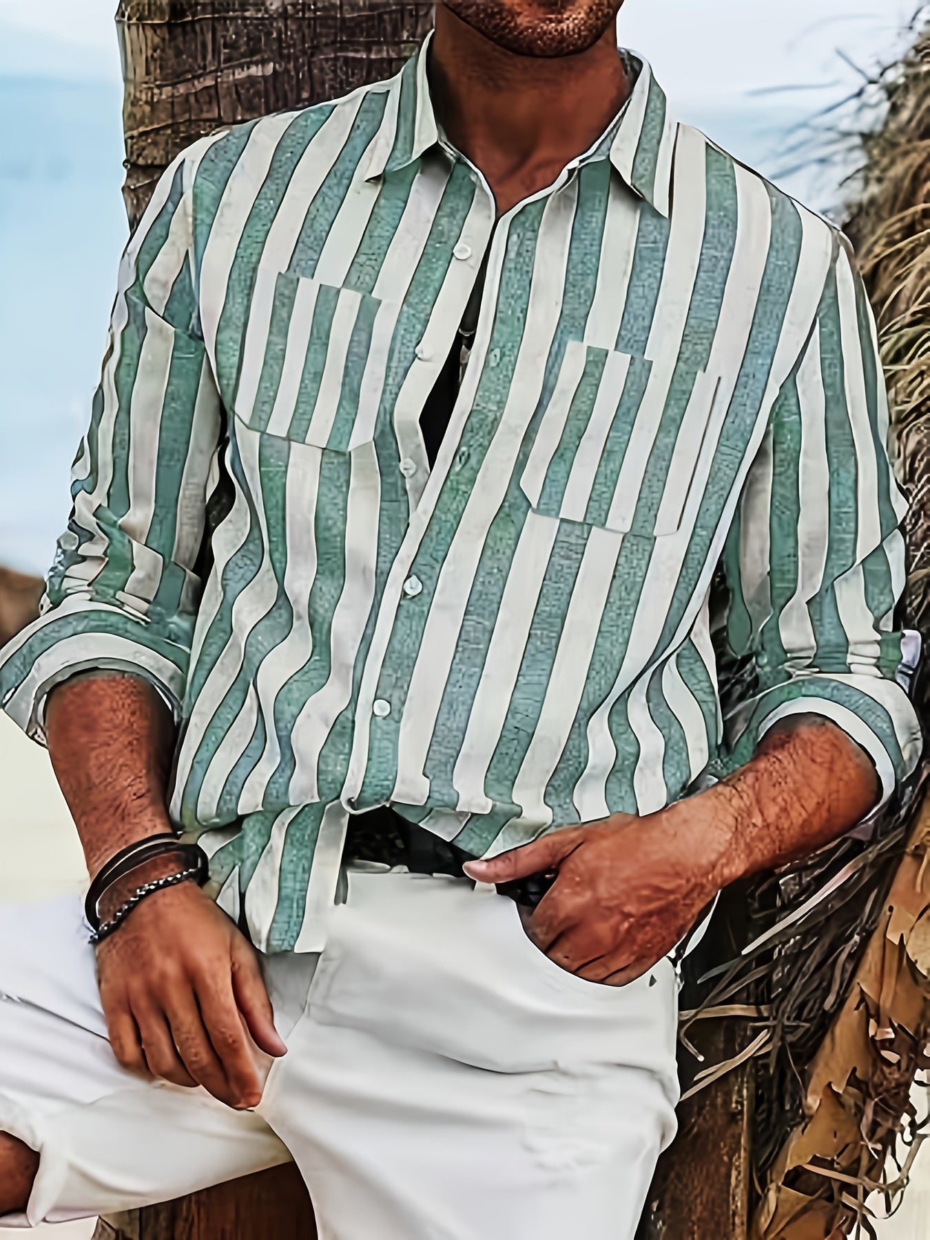 Light Gray A Classic Long-Sleeve Shirt for Men Featuring a Button-Up Style, Perfect for Both Formal And Casual Occasions Such As Business Meetings, Weddings, Vacations, And Everyday Wear. This Multifunctional Garment Makes an Excellent