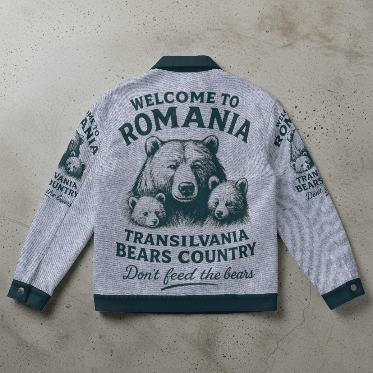 Romania Bear Country Vintage Jacket – Cozy Streetwear Inspired by Transylvania Wildlife