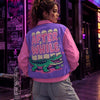 After While Retro Alligator Varsity Jacket: Pastel Y2K Streetwear Bomber Coat