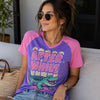 Retro Alligator Graphic T-Shirt, Purple Pink Y2K Pastel Tee