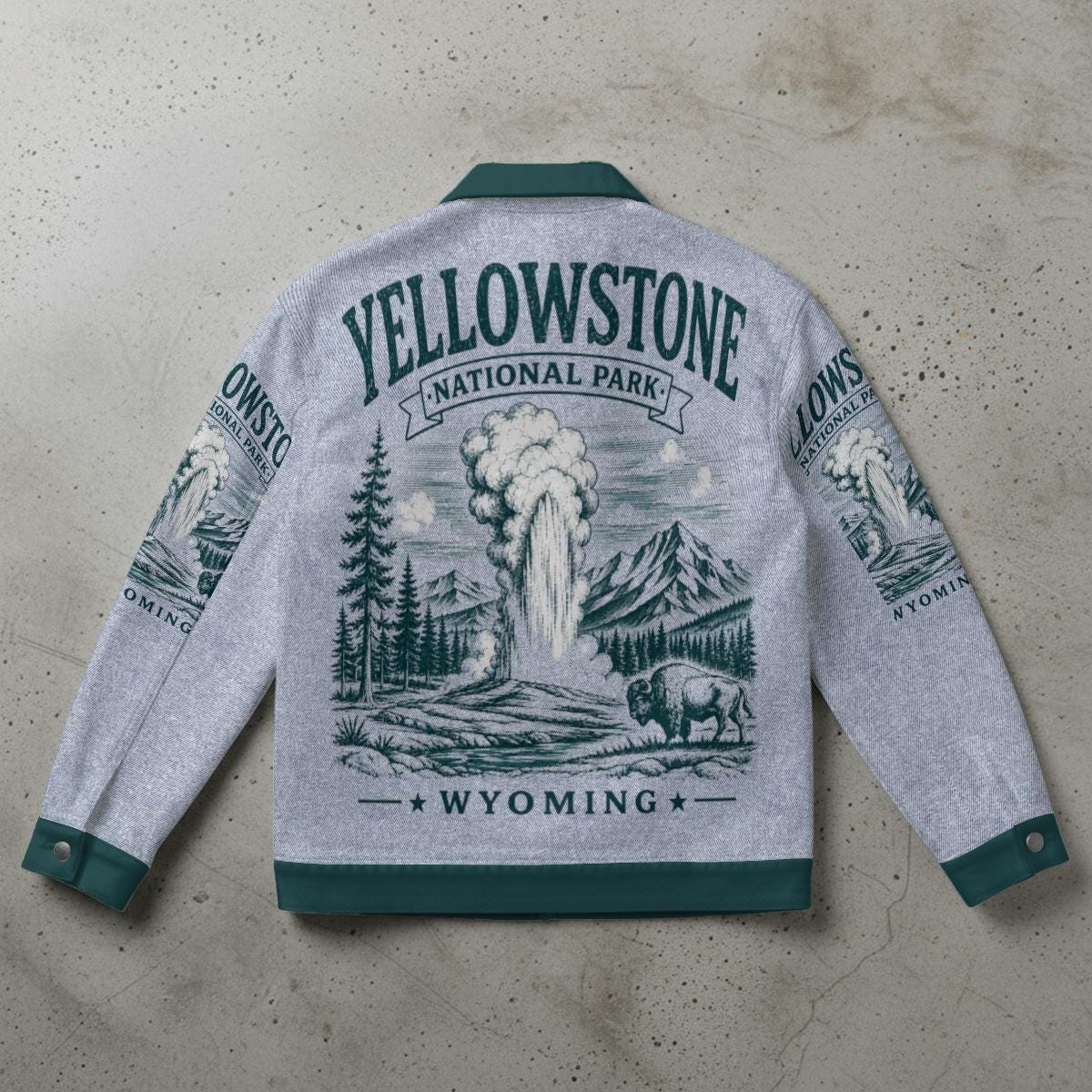 Yellowstone National Park Jacket – Wyoming Wilderness Cabin Coat – Rustic Outdoor Adventure Wear