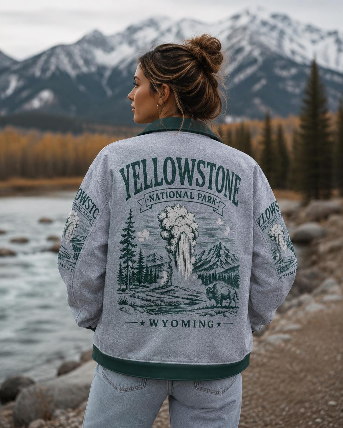 Yellowstone National Park Jacket – Wyoming Wilderness Cabin Coat – Rustic Outdoor Adventure Wear