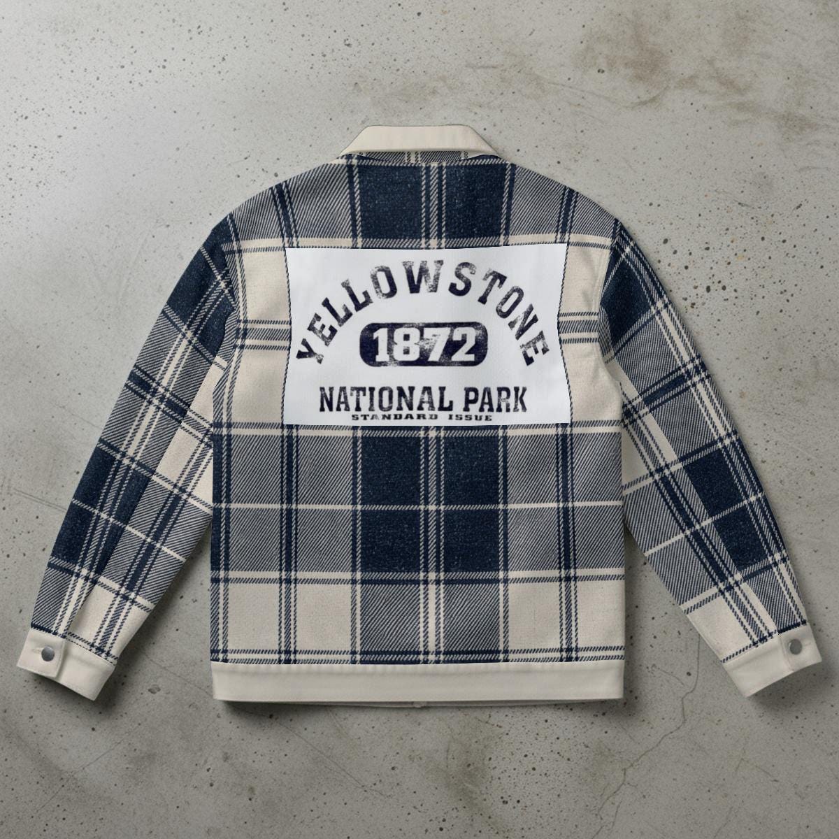 Yellowstone Plaid Shacket: Vintage National Park Flannel Jacket – Rustic Cabin Style