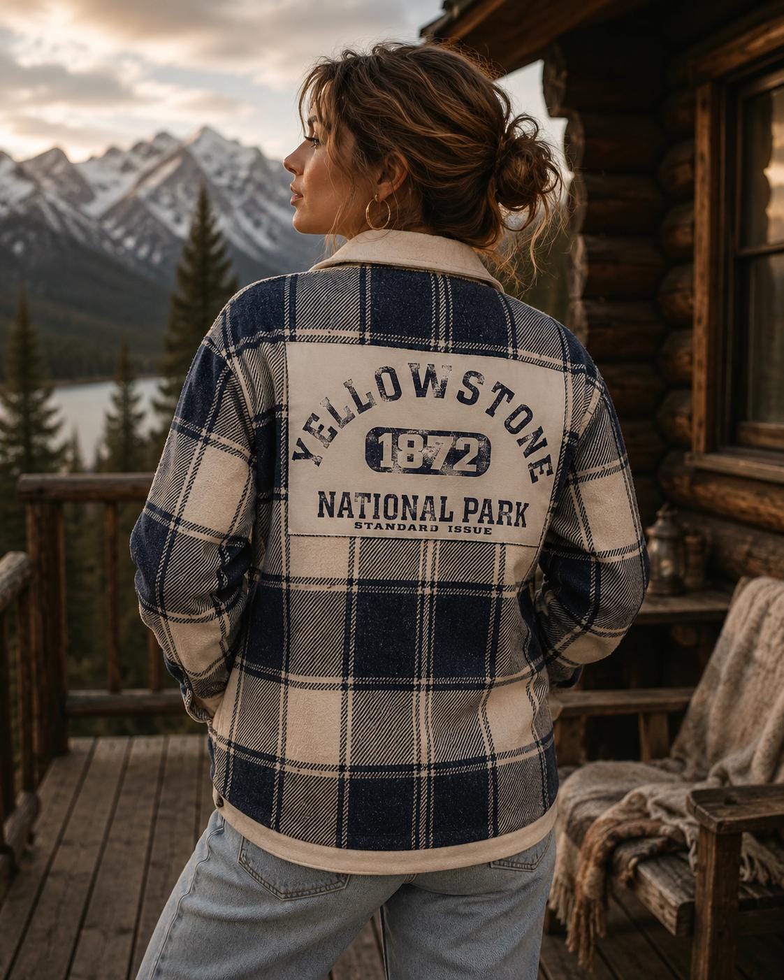 Yellowstone Plaid Shacket: Vintage National Park Flannel Jacket – Rustic Cabin Style