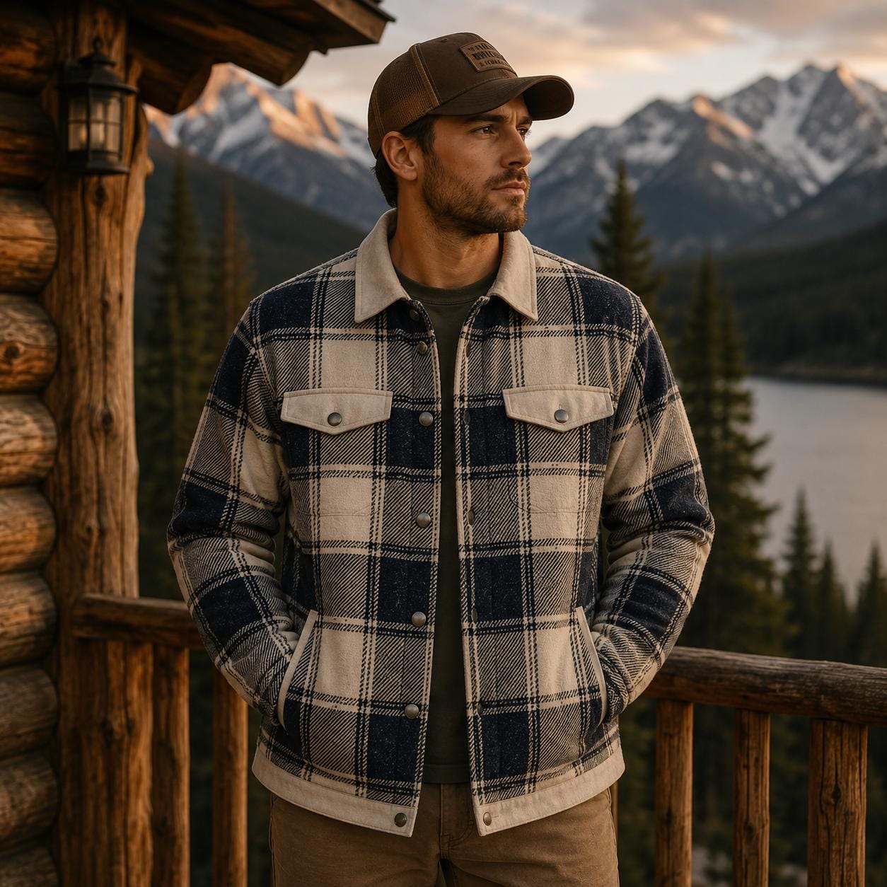 Yellowstone Plaid Shacket: Vintage National Park Flannel Jacket – Rustic Cabin Style