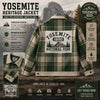 Yosemite National Park Plaid Shacket, Vintage Outdoor Adventure Heritage Coat