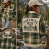 Yosemite National Park Plaid Shacket, Vintage Outdoor Adventure Heritage Coat