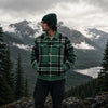 Forest Green Plaid Flannel Shacket Jacket for Women Men – Take A Hike Outdoor Jacket, Hiking Shacket, Cabin Core Coat, Mountain Aesthetic
