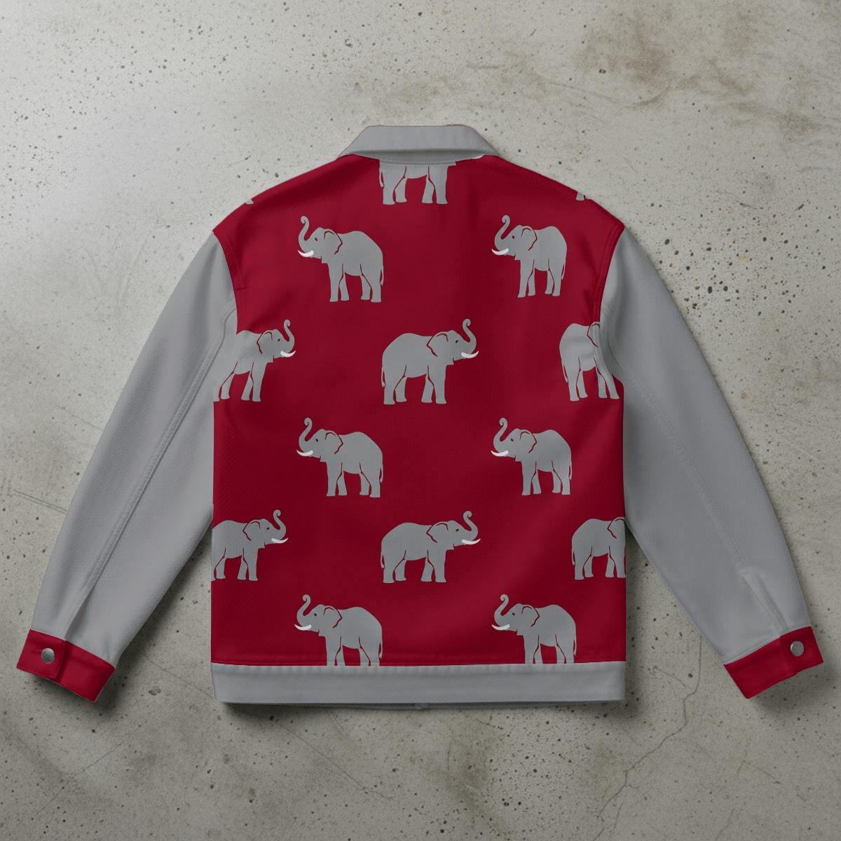 Alabama Elephant Print Varsity Jacket Game Day Streetwear for Men and Women
