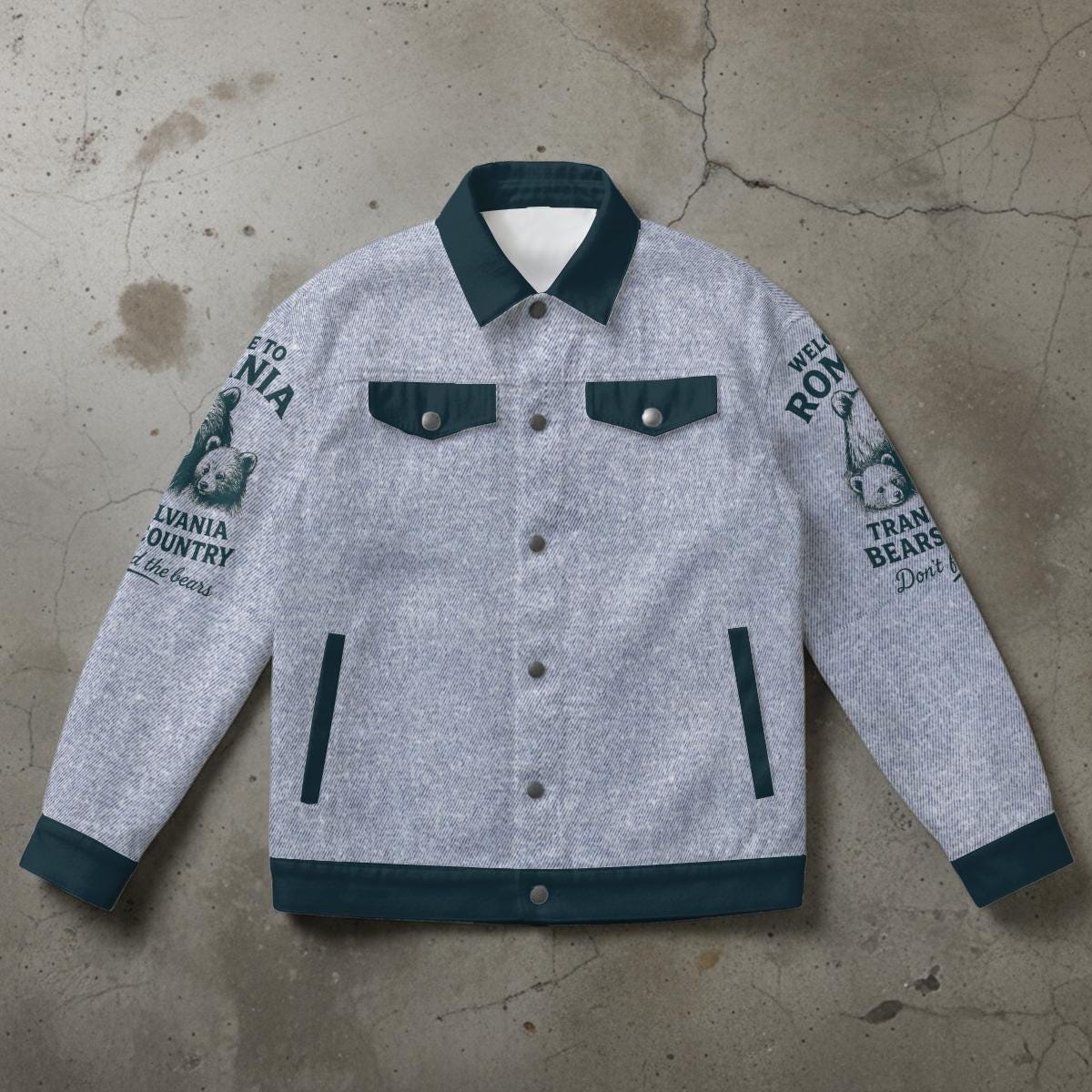 Romania Bear Country Vintage Jacket – Cozy Streetwear Inspired by Transylvania Wildlife