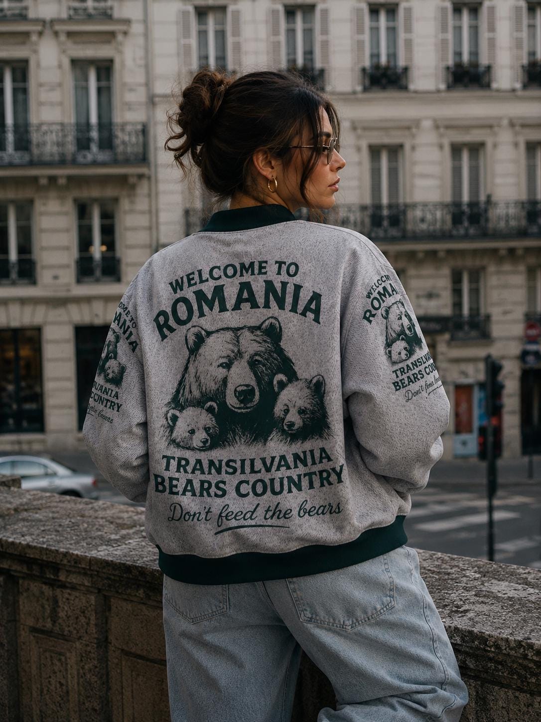 Romania Bear Country Vintage Jacket – Cozy Streetwear Inspired by Transylvania Wildlife