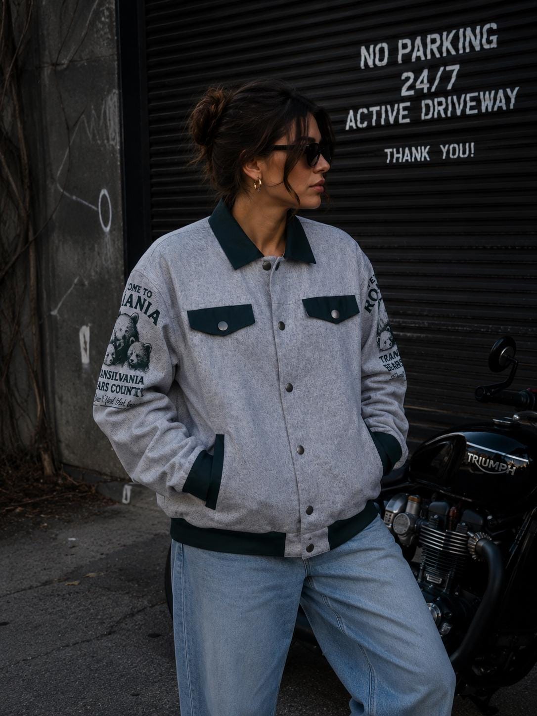 Romania Bear Country Vintage Jacket – Cozy Streetwear Inspired by Transylvania Wildlife