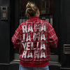 Alabama Plaid Game Day Jacket – Vintage Crimson Football Streetwear for Women