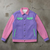 After While Retro Alligator Varsity Jacket: Pastel Y2K Streetwear Bomber Coat