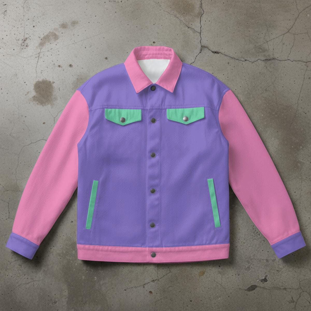 After While Retro Alligator Varsity Jacket: Pastel Y2K Streetwear Bomber Coat