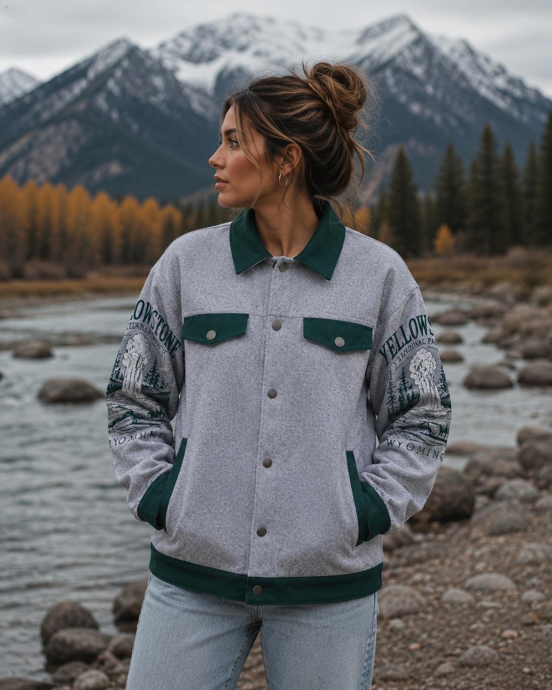 Yellowstone National Park Jacket – Wyoming Wilderness Cabin Coat – Rustic Outdoor Adventure Wear