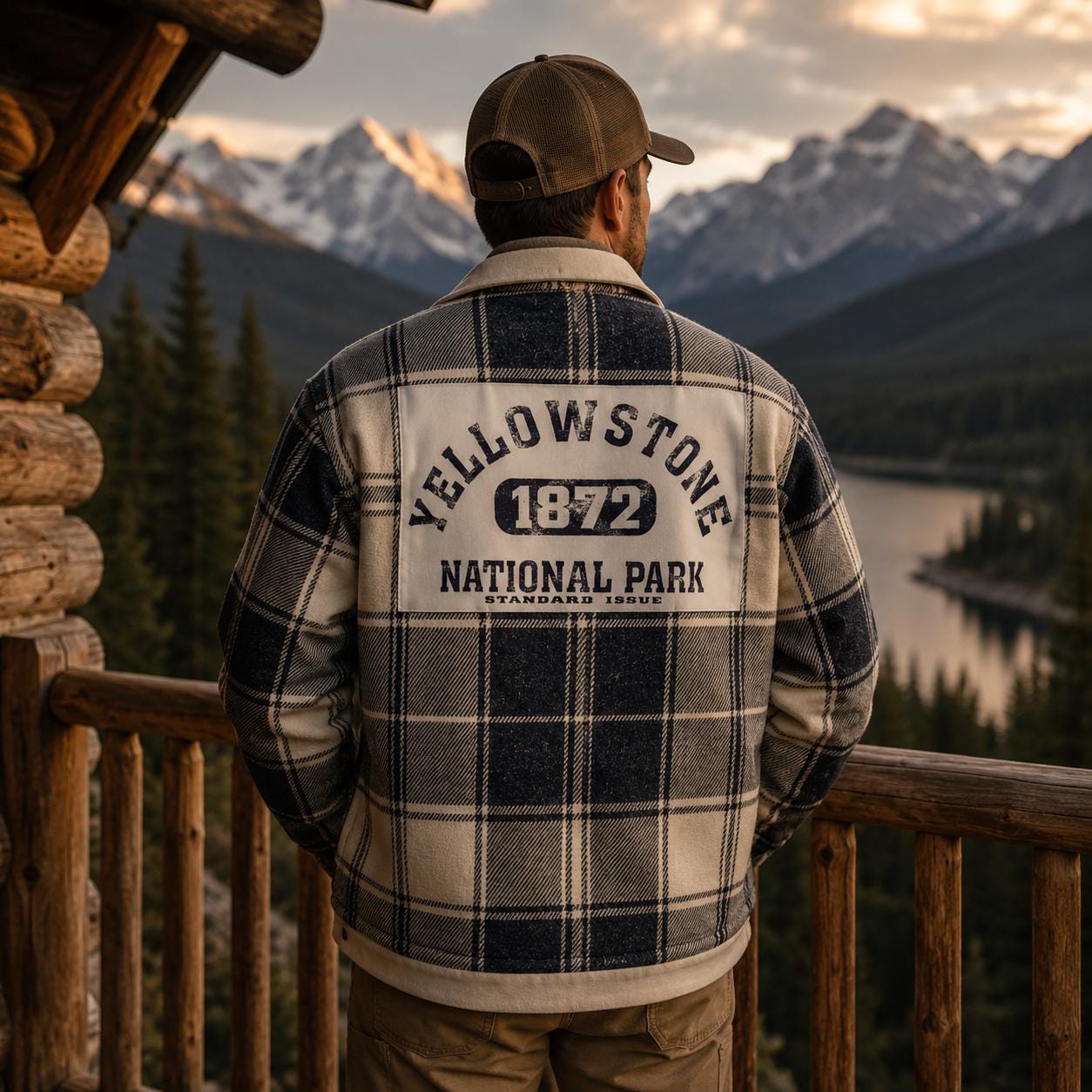 Yellowstone Plaid Shacket: Vintage National Park Flannel Jacket – Rustic Cabin Style
