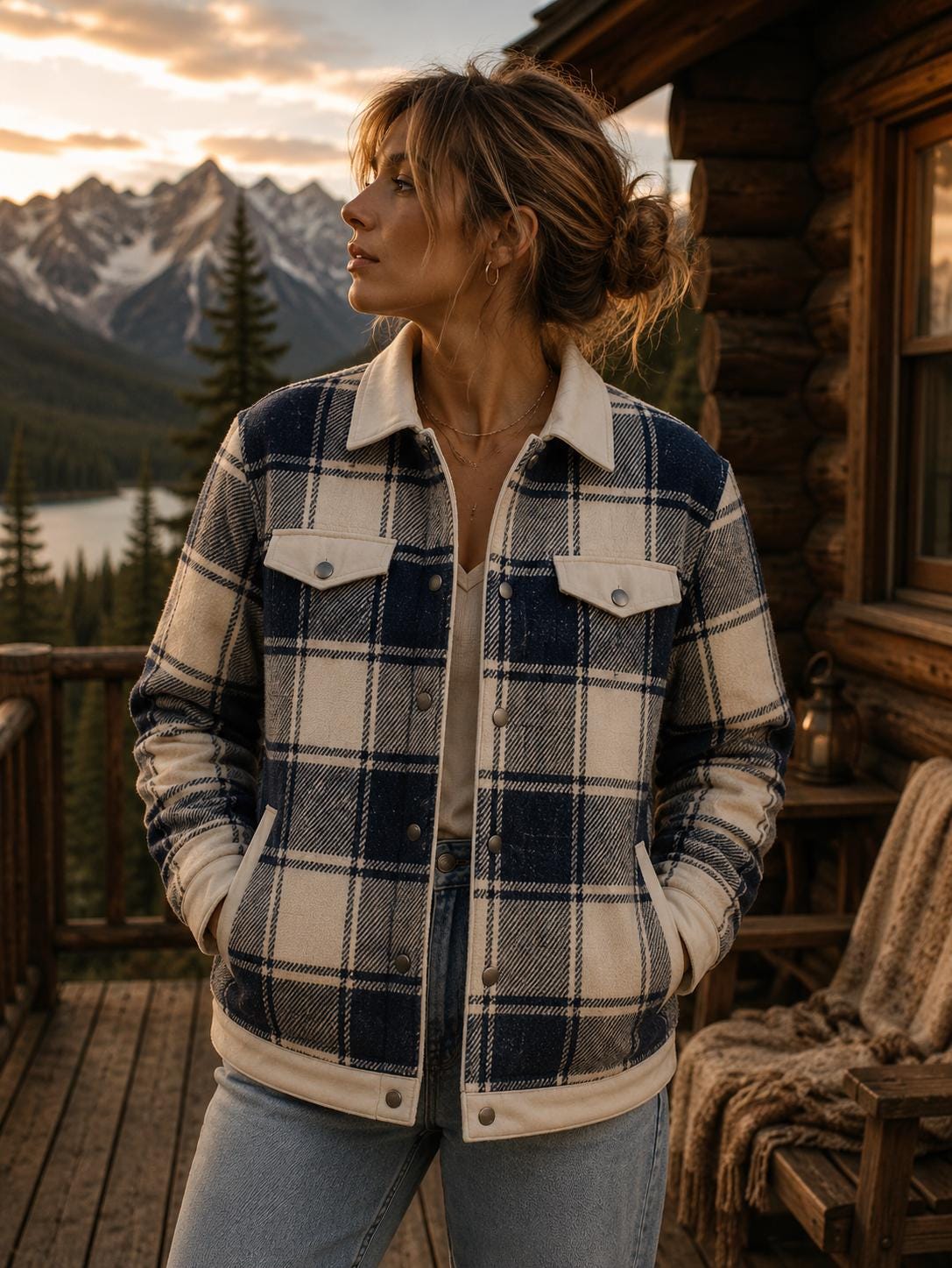 Yellowstone Plaid Shacket: Vintage National Park Flannel Jacket – Rustic Cabin Style