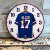 Josh Allen Jersey Buffalo Bills inspired Wooden Round Wall Clock 9.8"x9.8" (Made in USA)